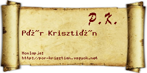 Pór Krisztián névjegykártya