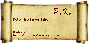 Pór Krisztián névjegykártya